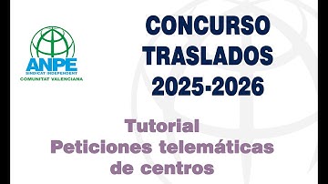TUTORIAL PETICIÓN TELEMÁTICA DE CENTROS PARA EL CONCURSO DE TRASLADOS 2025-2026