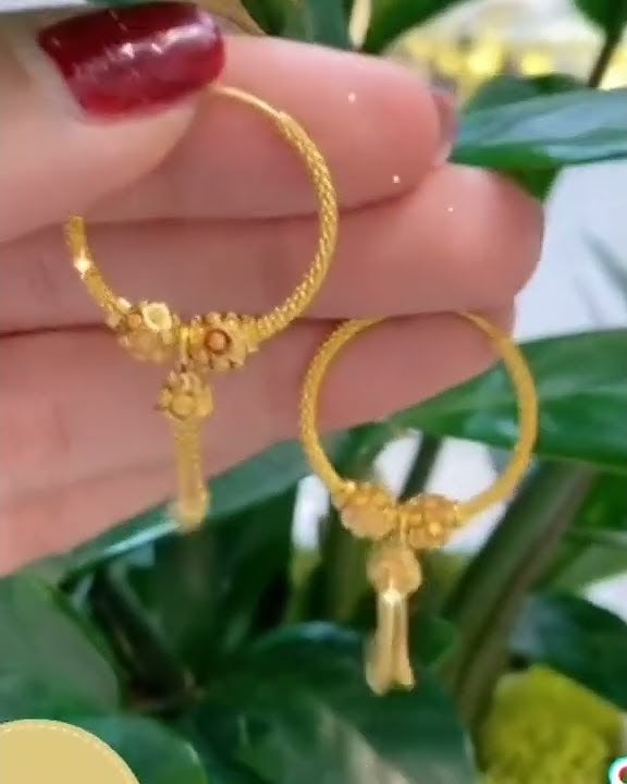 Latest Light Weight Gold Earrings Earrings Designs🔥# Gold Jhumka Hoop Earrings Collection 👌