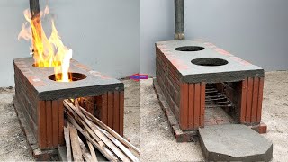 Build simple outdoor wood stove smokeless