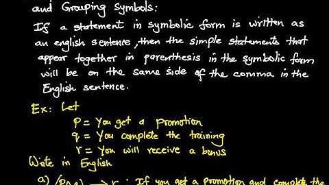 Compound Statements Grouping symbols quantifiers