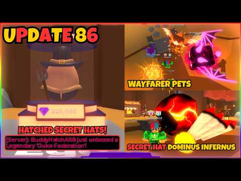 Update 86 in Bubble Gum Simulator! | Hatched some Secret Hats and Obtained all of the Legendaries