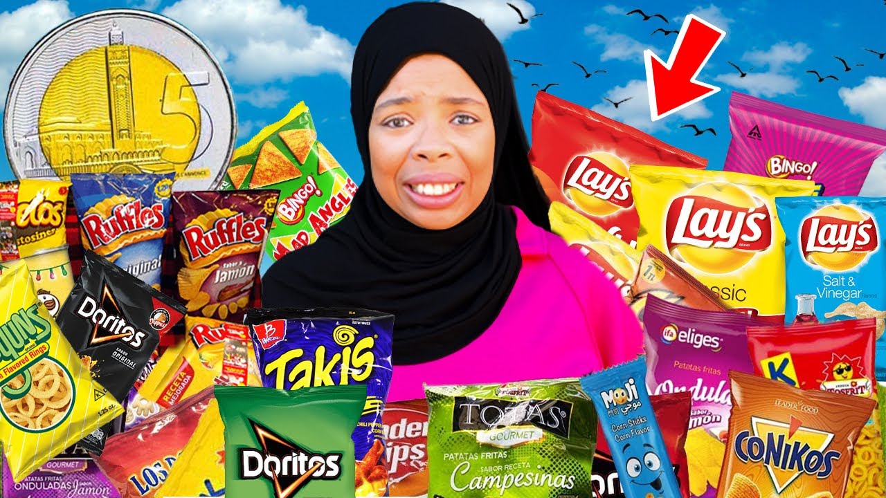 وأخيراً…جربنا  أنا وأختي 🥰جميع أنواع تشيبسات المغرب🇲🇦أقل من 5دراهم🤑(ضراتنا كرشنا🤮)