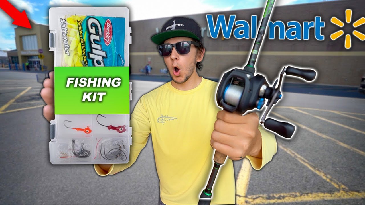 $25 Walmart Saltwater Fishing Kit!! (Fishing Challenge) 