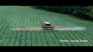 Spraying the asparagus fields