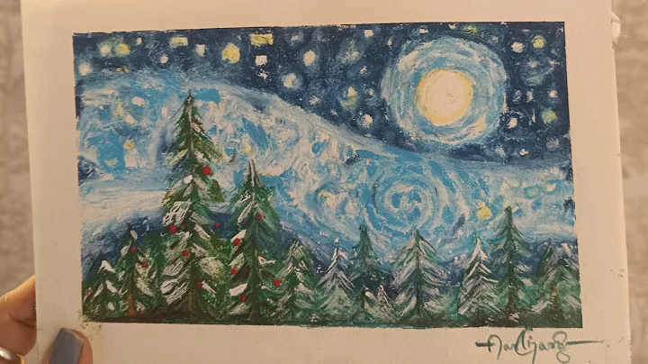 THE STARRY NIGHT PAINTING | Oil Pastel Tutorial | Step-by-Step for Beginners ✨