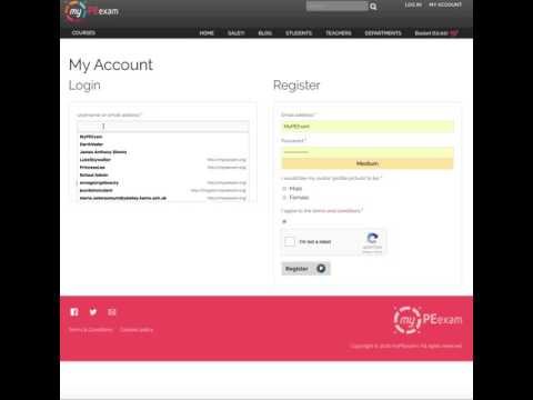 Logging In to mypeexam org
