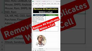 Remove All Duplicates within a Cell | Remove All Duplicates Text within a Cell | Textjoin | Unique