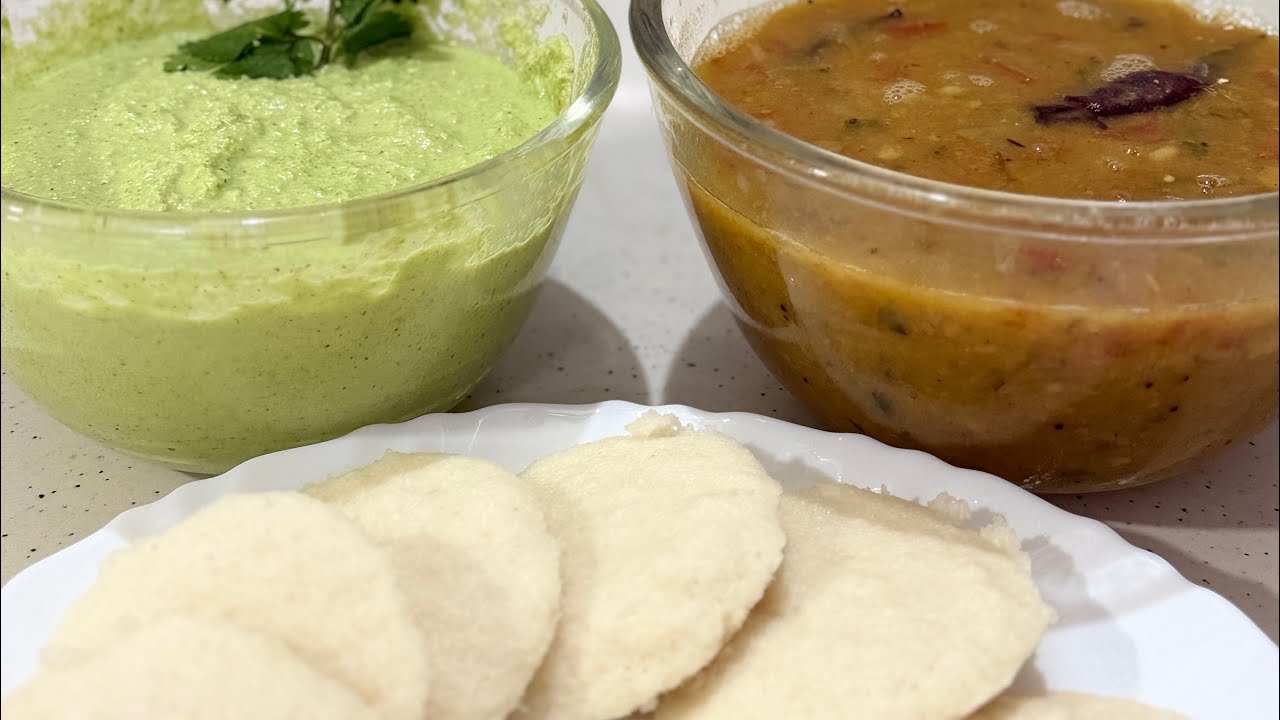 Soft Idli, Authentic Sambar & Tasty Chutney – Full Recipe!”#idalirecipe #southindianfood #sambhar 
