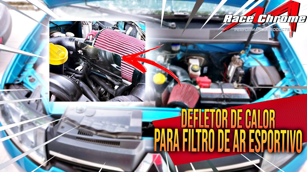 👉 Instalando DEFLETOR DE CALOR em INOX da Race Chrome no FILTRO DE AR ...
