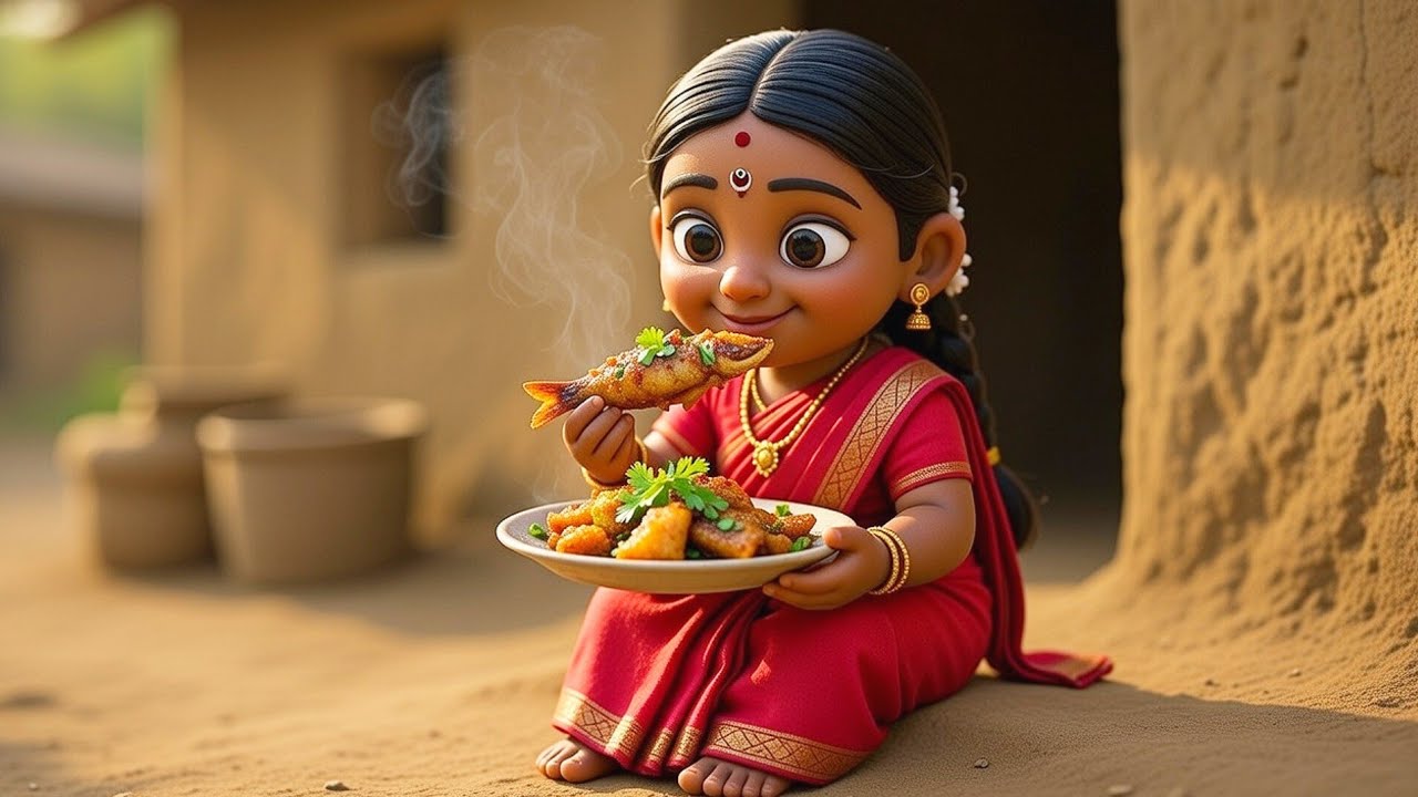 ASMR Miniature Toy Fish Fry | Indian Village Mud House Cooking | No Talking