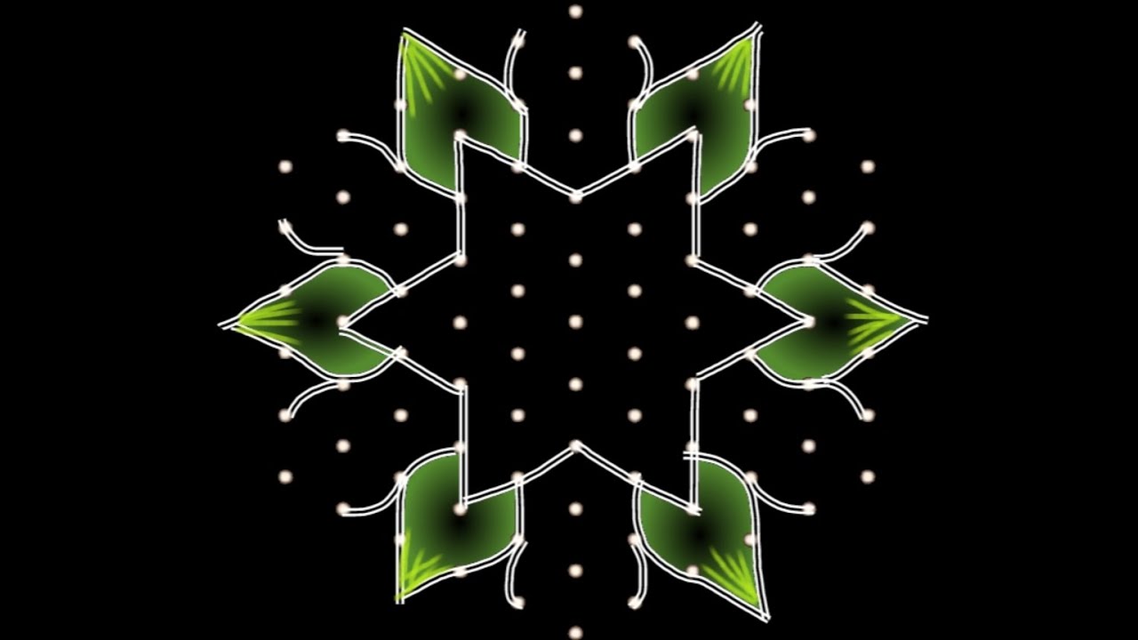 11*6 Simple Design Rangoli/Flower Rangoli/Chukkala Muggulu/Beautiful Kolam/Latest New Year Rangoli🌹🌺