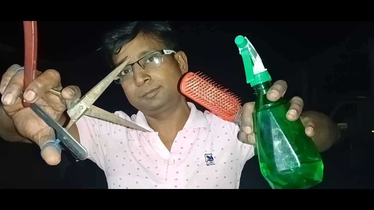 ASMR || Outdoor Haircut (night time )