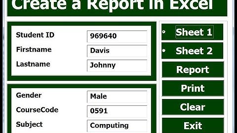 How to Create a Report Sheet in Excel VBA using Userform