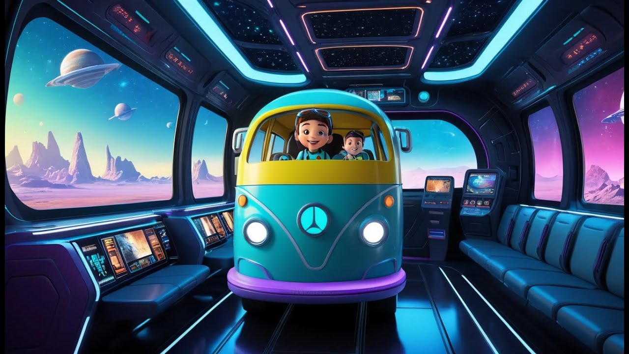 The Wheels on the Space Bus | Fun Space Song for Kids | Sing & Ride the Space Bus