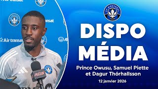 Samuel Piette, Prince Owusu et Dagur Thórhallsson rencontrent les médias!