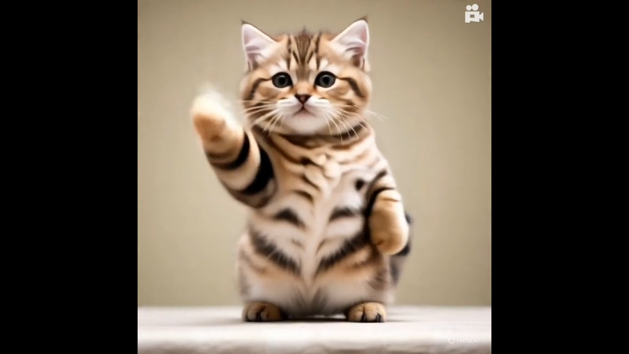 Cat is dancing a singing 