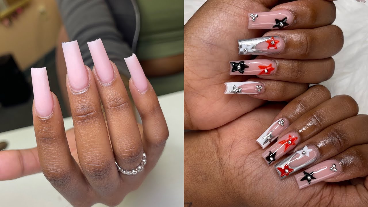 Star Nail Art Acrylic Nails For Beginners YouTube