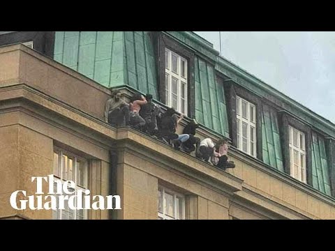 Students hide on university ledge as gunman opens fire in Prague