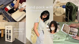 Travel Prep Vlog ✈︎ pack with me, wolfcut hair transformation, dji osmo pocket 2 unboxing 🤍