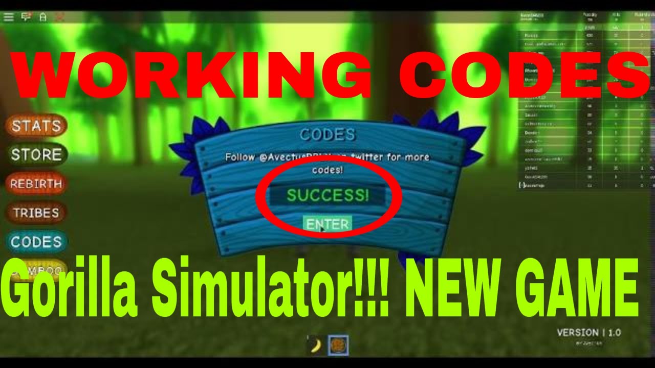 Codes Gorilla Simulator 2 YouTube