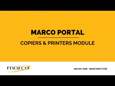 Marco Client Portal - Copiers & Printers Module