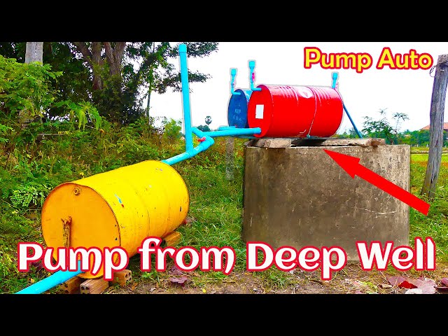 Amazing Double Pump with Big Air-Pressure - Free Energy Water Pump from deep Well - Learn for Future class=