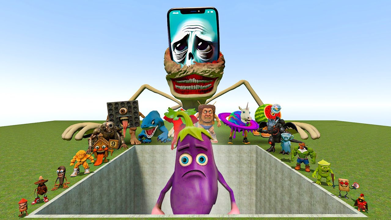 AI Brainrot Memes vs Kokoko Sahur Bosses in Giant Pit – Gmod Chaos