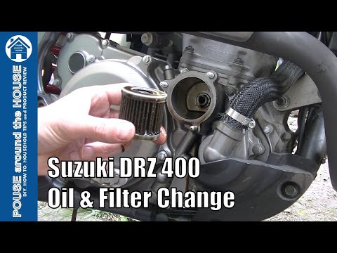 Suzuki DRZ 400 oil change & oil filter change. DRZ 400SM service.