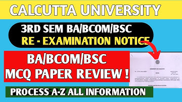 3rd sem Review notice | Calcutta University re-examination notice | Ba/bcom/bsc | review process CU