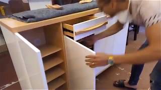 تركيب خزانة احذية جديدة Installing a new shoe cabinet