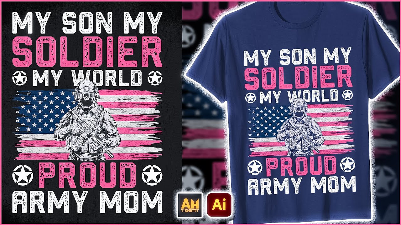 Army Veteran T-shirt Design Adobe Illustrator | Client T-shirt Design Bangla Tutorial | AH T-SHIRT