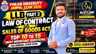 Law of Contract 15 Most Important Questions for Annual Exams 2026 | LLB Part 3 | Alvi Law Associates
