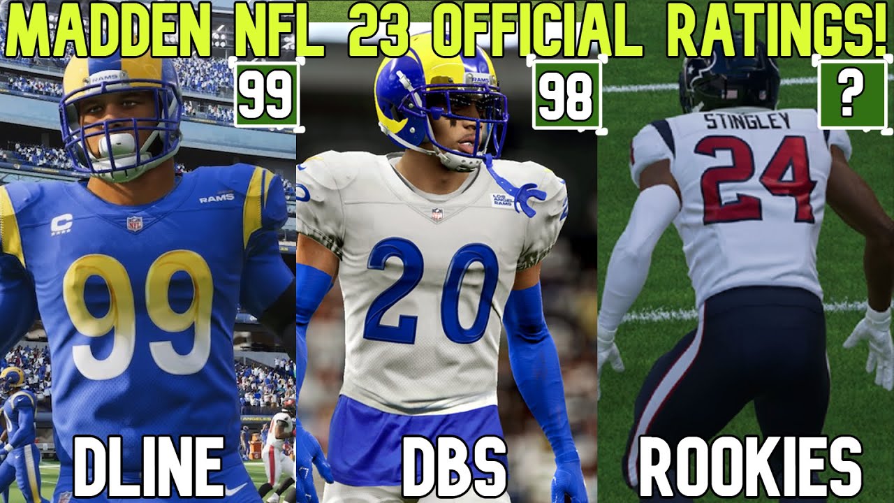 Official Madden NFL 23 Cornerbacks, Safeties, Defensive Tackles