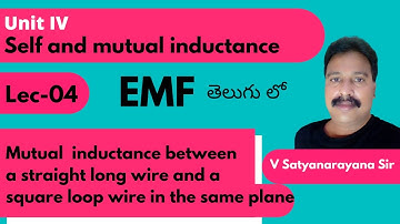 Mutual  inductance between a straight long wire and a square loop wire in the same plane | Lec-04