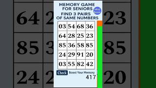 Brain Training Game for Seniors – Easy Focus Challenge | Match the Numbers