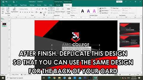 How to  Design A Business Card (MS Office Publisher)