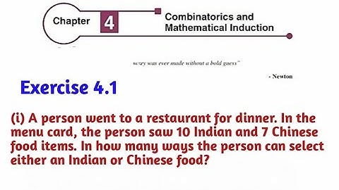 Class 11 Chapter 4 Combinatorics and Mathematical induction Exercise 4.1 1 (i) Sum