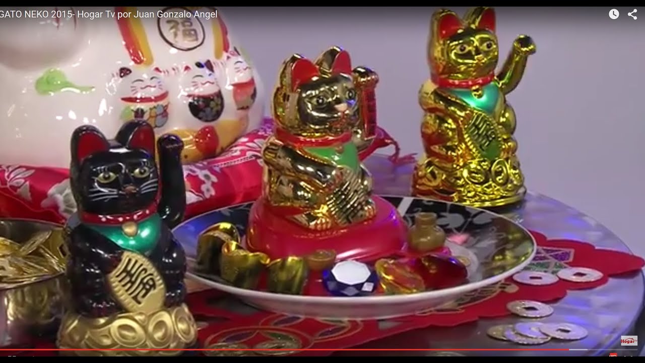 Gato de la suerte de cerámica, adorno de Maneki Neko, Feng Shui