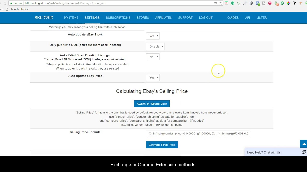 How to Prepare Your Account to Use Any of Sku Grid's Repricing Options