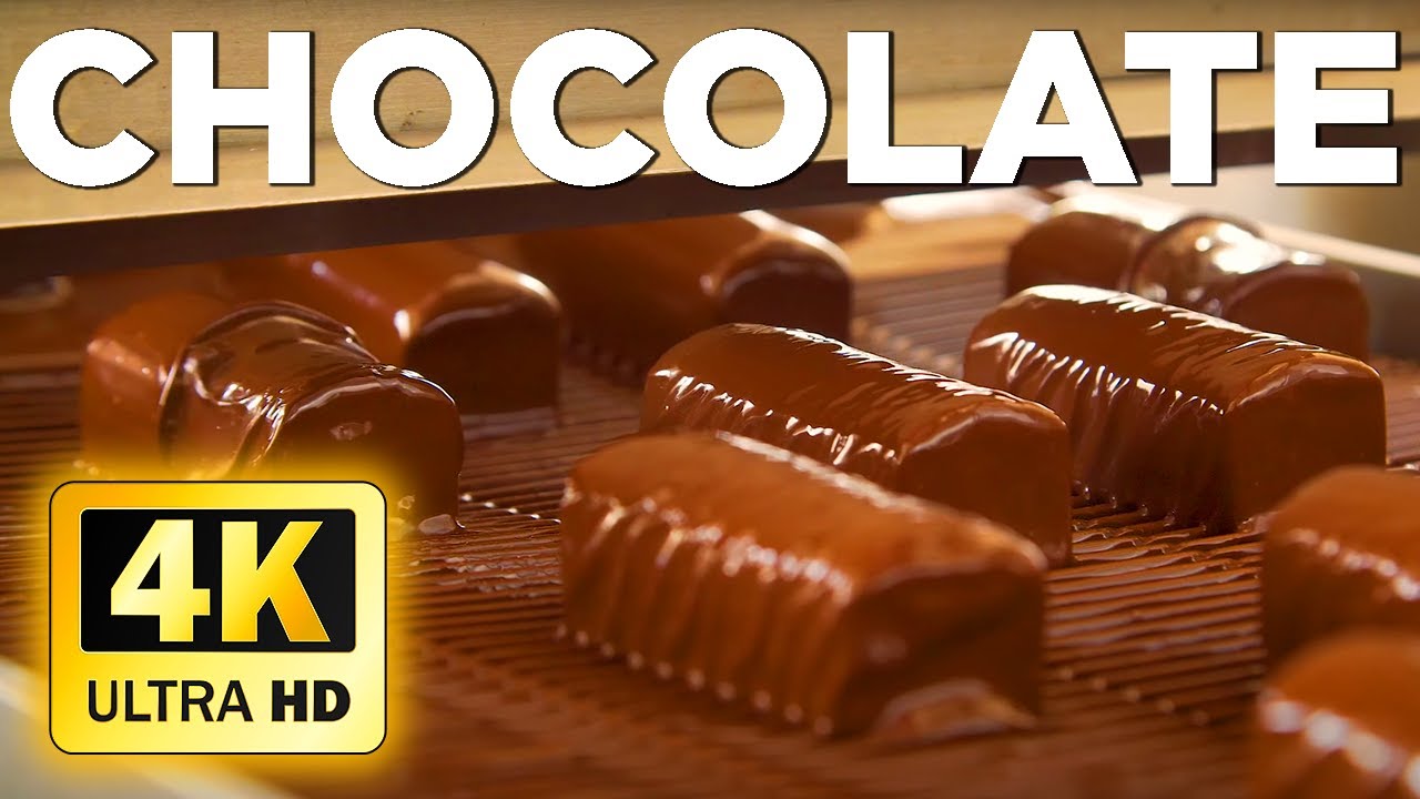 Chocolate   4K Relaxation Film  Chocolate Factory   Sweet Production Lines