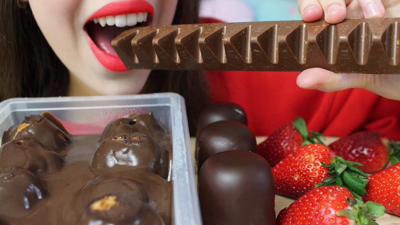 ASMR Sticky PROFITEROLES & Chocolate-Dipped MARSHMALLOWS (Eating Sounds) No Talking