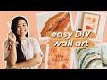 3 EASY DIY Wall Art Projects | Acrylic Pour Geode, Faux Watercolor Marker, Textured Collage