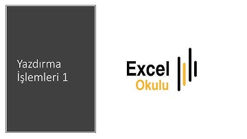 Excel  Yazdırma İşlemleri 24. video | Müslüm GÜZEL