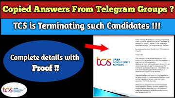 TCS is Removing candidates who copied answers from telegram groups / TCS breaking news #TCS
