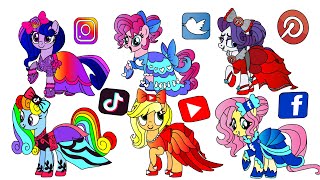 MLP as Social Media-Tik Tok, Instagram, Youtube and other- Paper craft