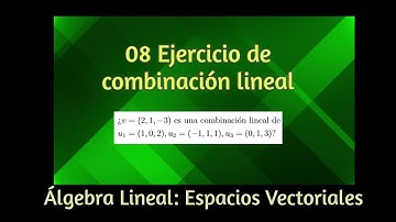 08 Ejercicio combinación lineal | Espacios Vectoriales
