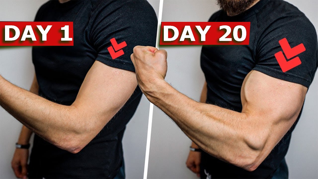 4 Best exercises for bigger arms with home workout - YouTube