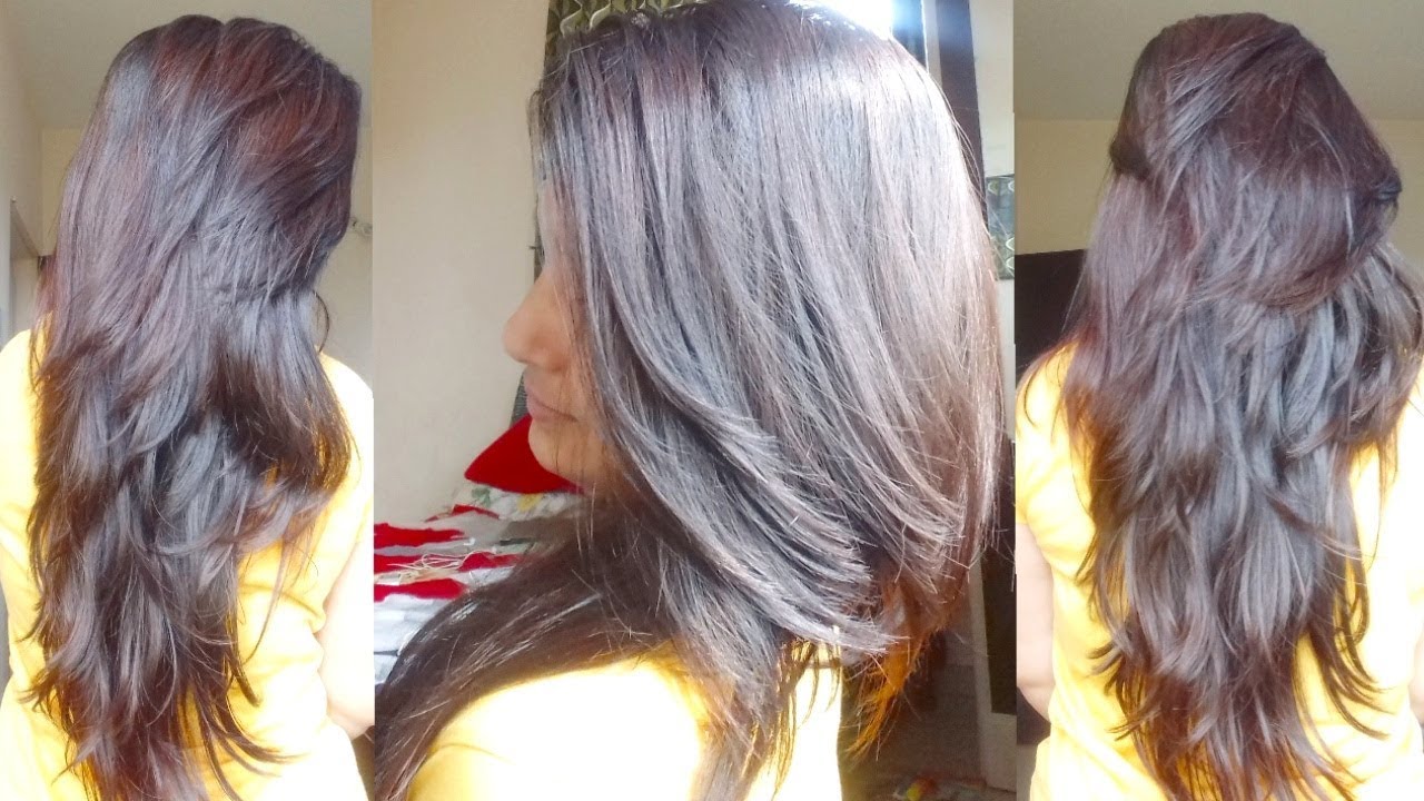 Step Plus Long Layer Cut At Home In Hindi|DIY Own Hair cutting ...