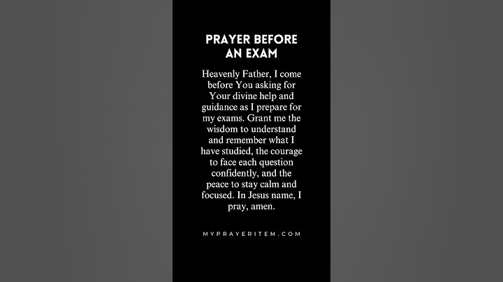 Prayer before an exam