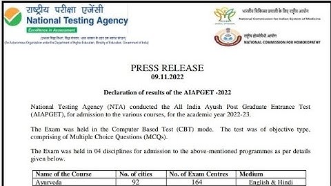 DECLARATION OF RESULTS OF THE AIAPGET-2022